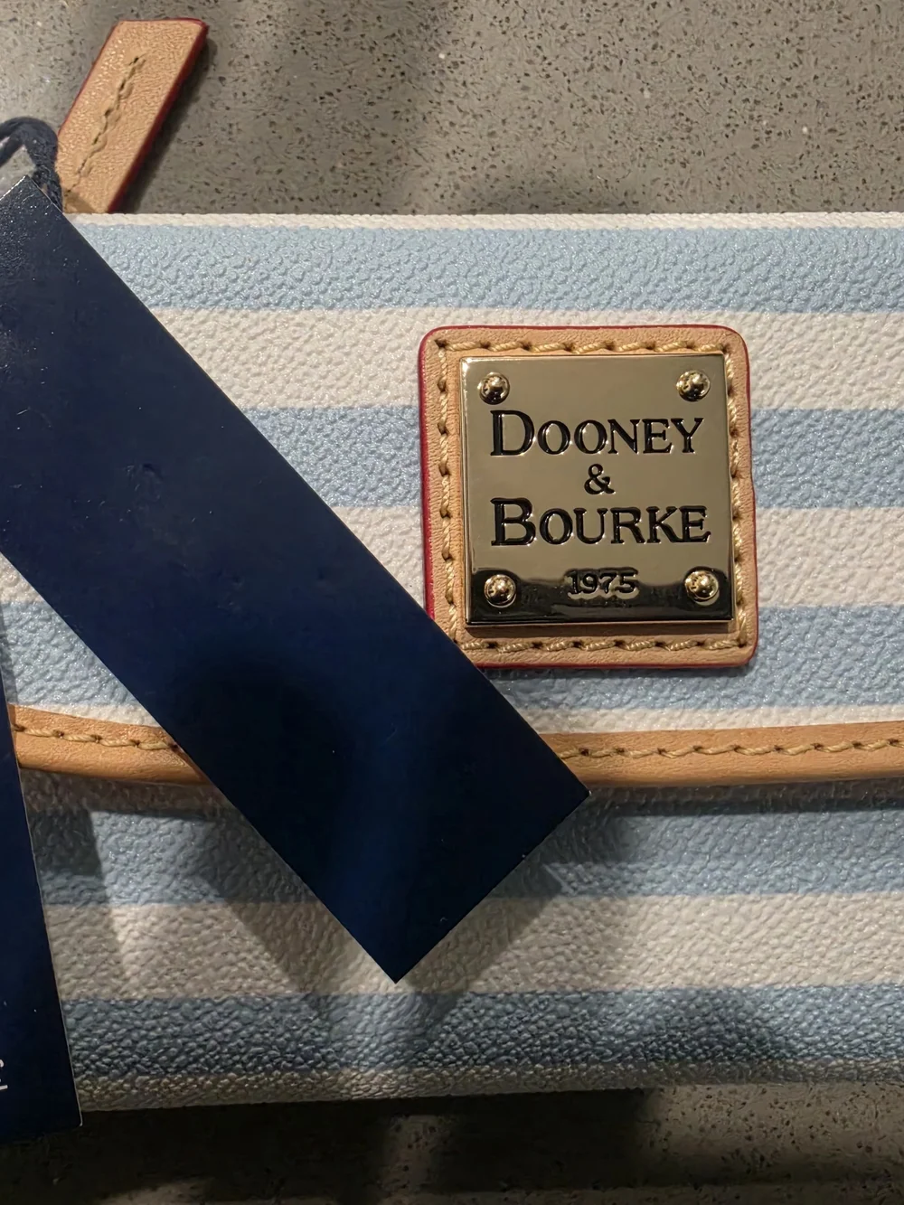 Dooney & Bourke Light Blue Stripe Continental Wallet